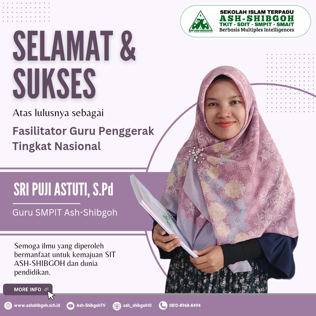 Guru SIT Ash-Shibgoh Raih Prestasi sebagai Fasilitator Guru Penggerak Nasional